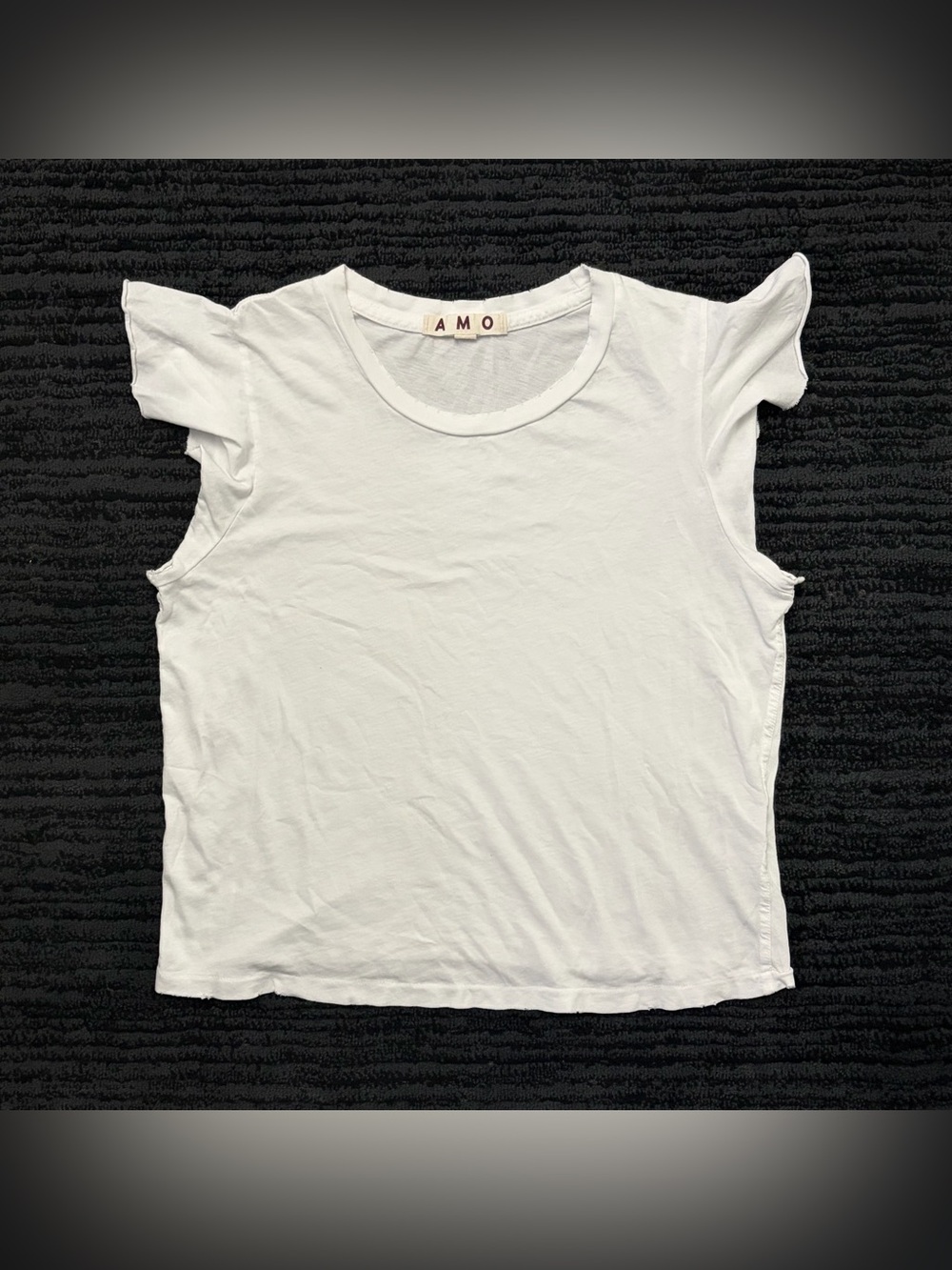 AMO Flutter Tee Distressed Top